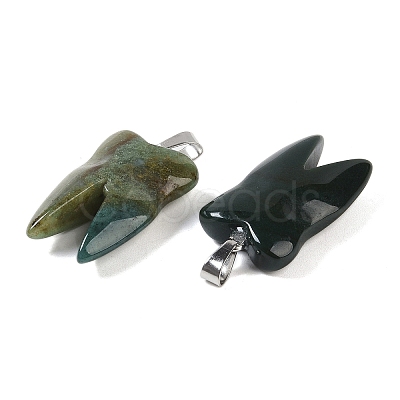 Natural Indian Agate Pendants G-G115-01H-1