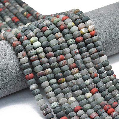 Natural African Bloodstone Beads Strands G-P575-A55-8x5mm-1