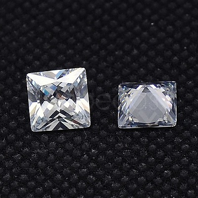 10PCS Clear Grade A Square Shaped Cubic Zirconia Pointed Back Cabochons X-ZIRC-M004-7x7mm-007-1