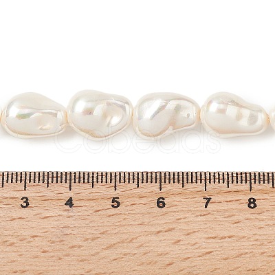 Electroplate Opaque Glass Imitation Pearl Beads Strands EGLA-H113-08C-1