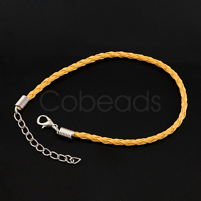 Trendy Braided Imitation Leather Bracelet Making BJEW-S076-009-1