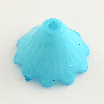 Opaque Acrylic Flower Bead Caps X-SACR-Q099-M81-1