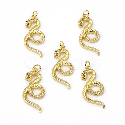 Brass Micro Pave Cubic Zirconia Pendants KK-E068-VB002-1
