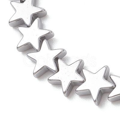 Non-magnetic Synthetic Hematite Star Beads Braided Bead Bracelets for Women Men BJEW-JB13301-1