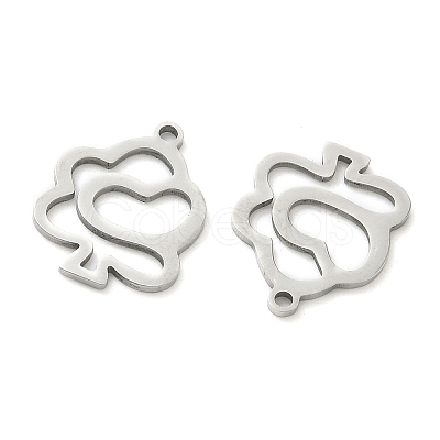Hollow 201 Stainless Steel Pendants STAS-F337-10E-P-1