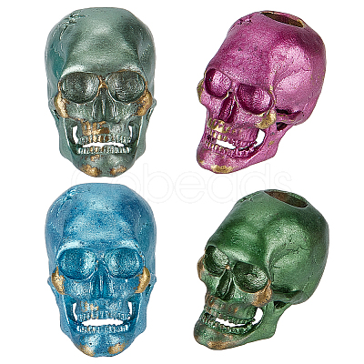4Pcs 4 Colors Brass European Beads KK-OC0001-49-1