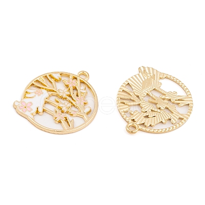Rack Plating Alloy Enamel Pendants FIND-A040-05A-03G-1