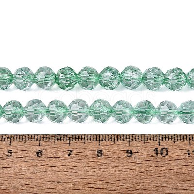 Crackle Transparent Glass Beads Strands GLAA-N068-06A-10-1