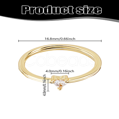 1Pc Brass Finger Rings RJEW-LP0003-53-1