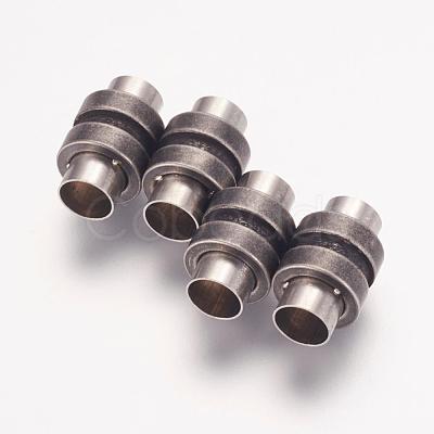 304 Stainless Steel Magnetic Clasps with Glue-in Ends STAS-F124-02B-1