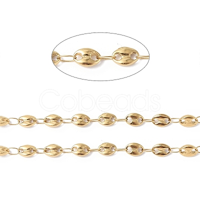 Ion Plating(IP) 304 Stainless Steel Coffee Bean Link Chains CHS-E010-01G-1