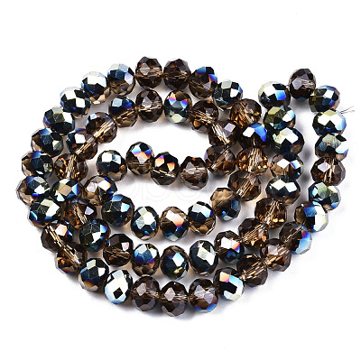 Electroplate Transparent Glass Beads Strands X-EGLA-A034-T8mm-Q19-1