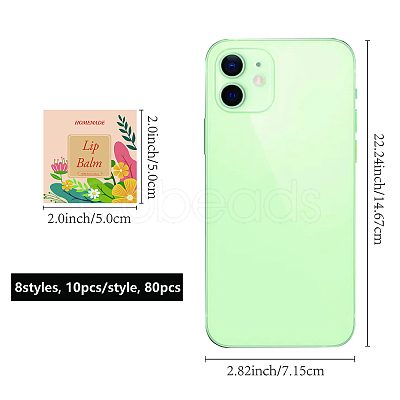 80Pcs 8 Style Lip Balm DIY Label Sticker DIY-CP0007-95B-1