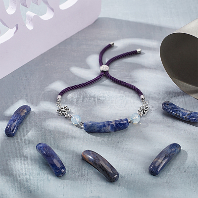 6Pcs Natural Sodalite Connector Charms G-OC0005-91E-1