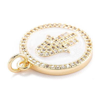 Real 18K Gold Plated Brass Micro Pave Clear Cubic Zirconia Pendants ZIRC-M114-50G-01-1