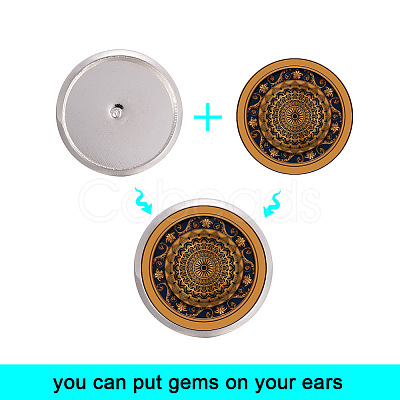 Brass Ear Studs Settings IFIN-YW0001-15-1