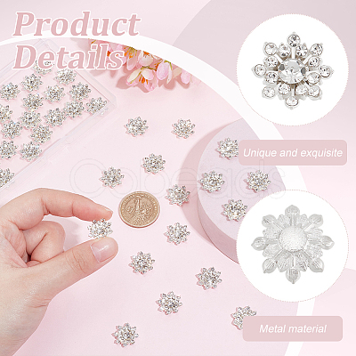 Fingerinspire 40Pcs Flower Rhinestone Cabochon FIND-FG0003-22-1