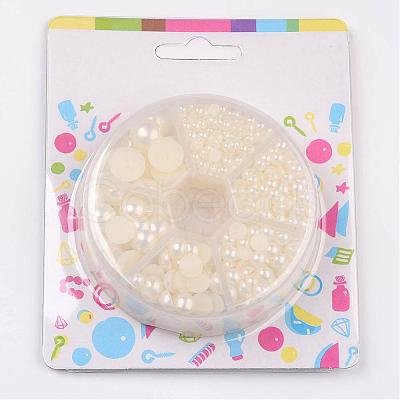 1Box ABS Plastic Imitation Pearl Dome Cabochons SACR-JP0001-24-1