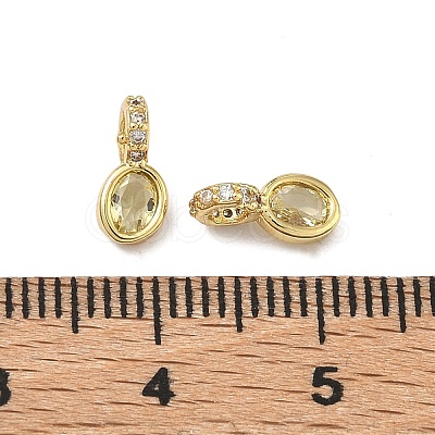 Brass Micro Pave Cubic Zirconia Charms KK-Q039-04A-G-1