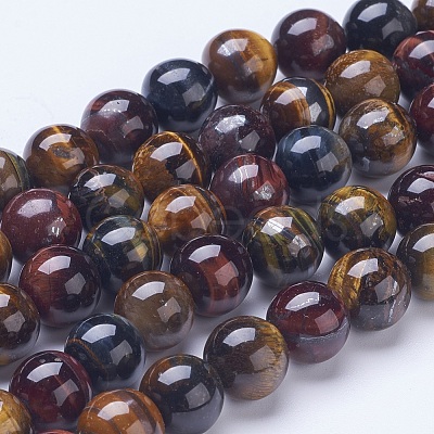 Natural Tiger Eye Beads Strands G-D855-07-12mm-1