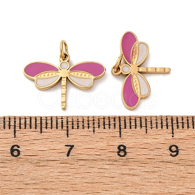 304 Stainless Steel Enamel Charms STAS-U061-24G-C-1