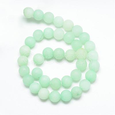 Natural White Jade Bead Strands G-R297-10mm-36-1