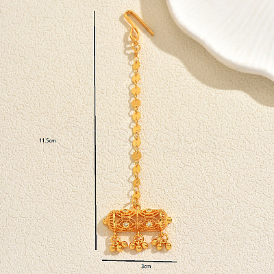 Ethnic Style Tassel Brass with Cubic Zirconia Hair Extension Chain for Women PU2601-1