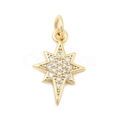 Brass Micro Pave Cubic Zirconia Pendants KK-D105-03G-1