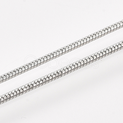 Brass Round Snake Chain Necklace Making X-MAK-T006-11A-P-1