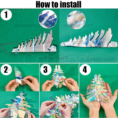 3Pcs 3 Styles Plastic Christmas Tree Pendant Decorations DIY-GF0011-69-1