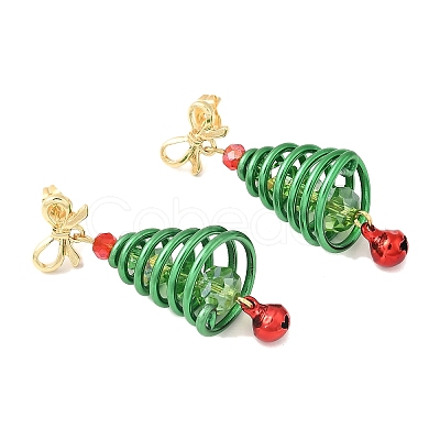 Christmas Aluminum Glass Dangle Stud Earrings EJEW-JE06581-1