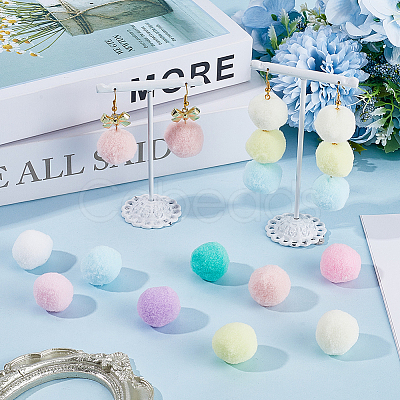 100Pcs DIY Doll Craft Polyester Pom Pom DIY-SC0028-08E-1