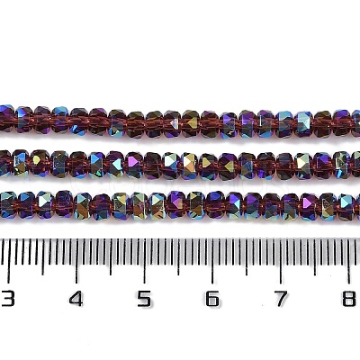 Electroplate Glass Beads Strands GLAA-Q105-03E-1