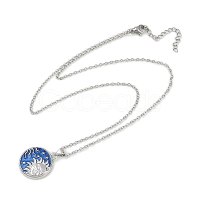 Brass with Enamel Pendant Necklaces NJEW-Z088-04P-1
