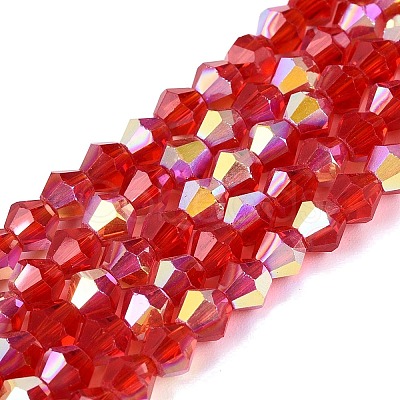 AB Color Plated Transparent Glass Beads Strands GLAA-G127-01-02C-1