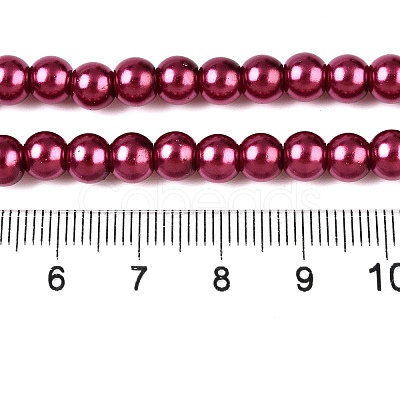 Baking Paint Pearlized Glass Pearl Round Bead Strands HY-Q003-10mm-14-1