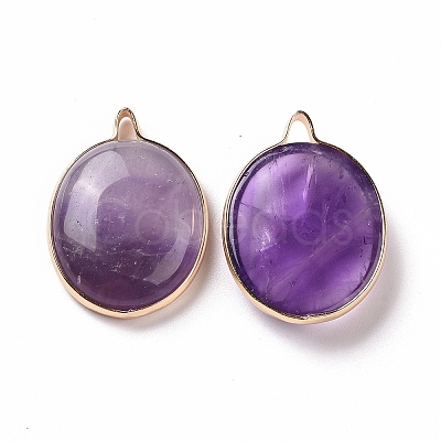 Natural Amethyst Pendants G-C023-03-1