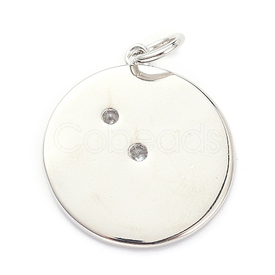 Brass Micro Pave Clear Cubic Zirconia Pendants ZIRC-L091-104P-1