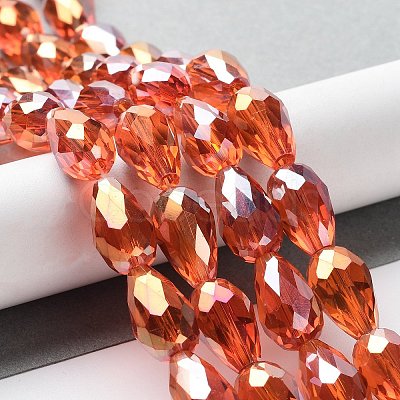 Electroplate Glass Beads EGLA-R006-15x10mm-M-1