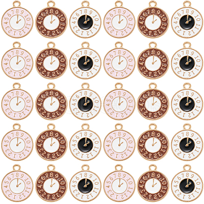 60Pcs 3 Colors Alloy Enamel Pendants ENAM-SC0005-77-1