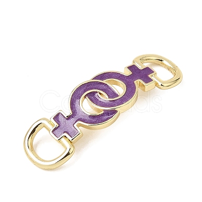 Brass Enamel Connector Charms KK-CBA3C32-01G-1