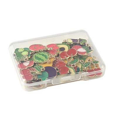 36Pcs 12 Styles Fruits Alloy Enamel Pendants FIND-FS0005-12-1