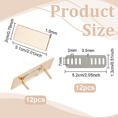 12Pcs Rectangle Alloy Blank Name Tags FIND-PH0062-04KCG-1