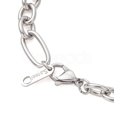 304 Stainless Steel Figaro Chain Bracelets for Women Men BJEW-JB13433-1