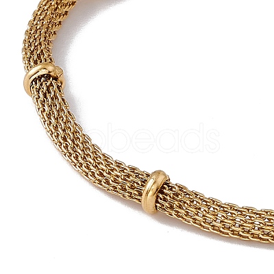 316 Stainless Steel Round Mesh Chain Bracelet for Men Women BJEW-G655-05G-1