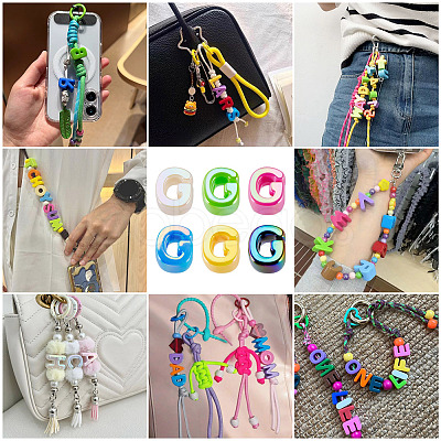 20Pcs UV Plating Opaque Acrylic European Beads OACR-TADJ0001-16G-1
