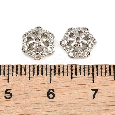 Brass Micro Pave Clear Cubic Zirconia Bead Caps CU-CBA6A75-32P-1