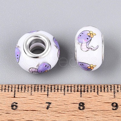 Opaque Resin European Beads RPDL-T004-01I-1