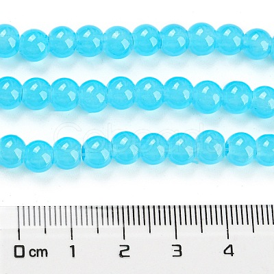 Baking Painted Imitation Jade Glass Round Bead Strands X-DGLA-Q021-6mm-06-1