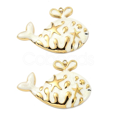 Ocean 304 Stainless Steel Enamel Pendants STAS-T076-08F-02G-1
